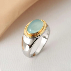 Retro Grön Månsten Ring