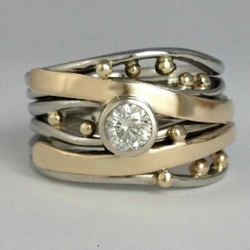 Klassisk Guld Inlagd Zirkonia Ring