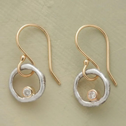 Vintage Guld- och Silver-Zirkonia Örhängen