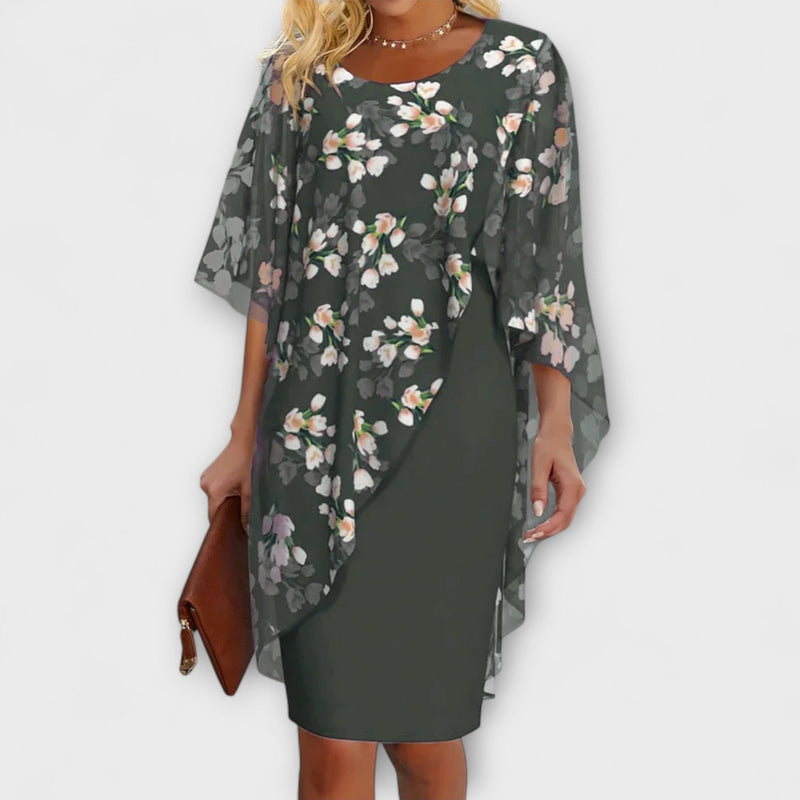 Lyanna - Blommig Chiffon Klänning för Damer