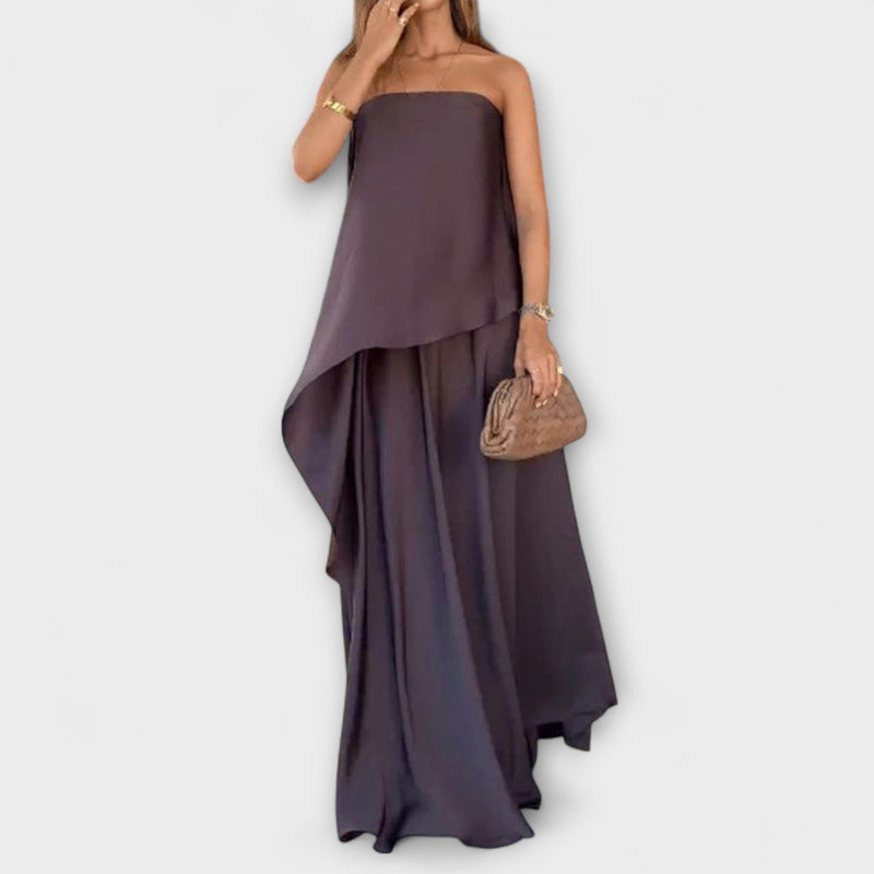 Ruby - Snygg ärmlös bandeau-top och kjol