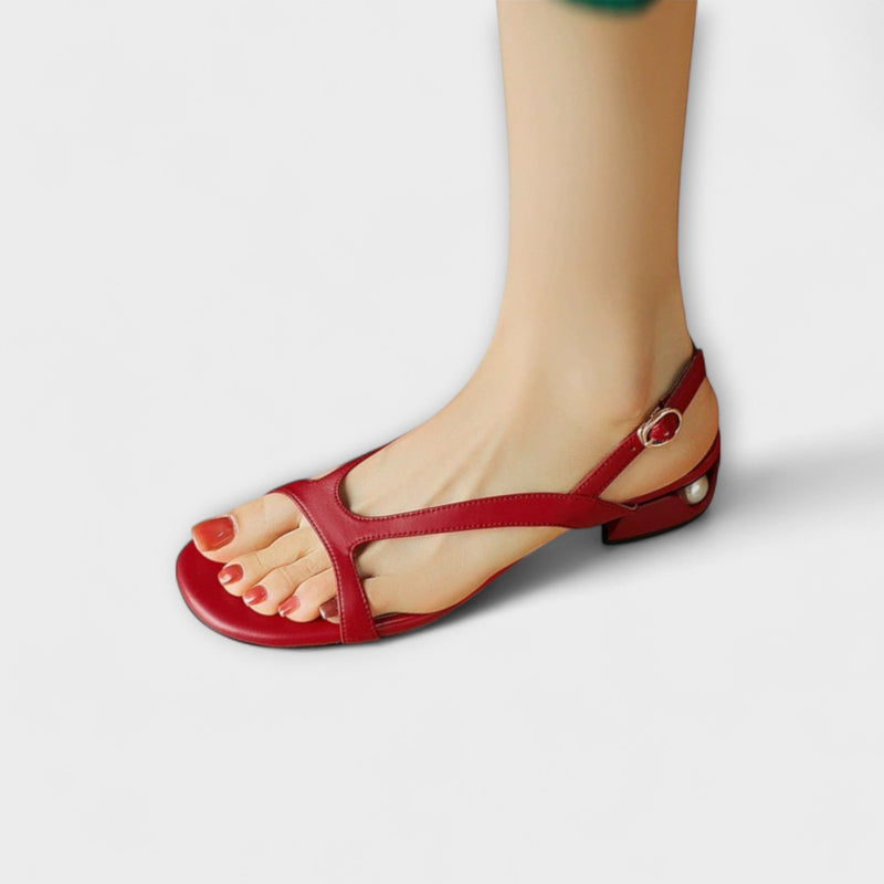 Evelyn - Eleganta Platta Sandaler Minna med Raffinerad Finish