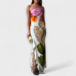De Sapphire - Elegant Patchwork Maxi Klänning