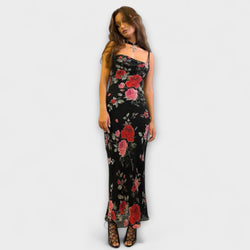Blommönster Spaghetti-axelband Bodycon Klänning