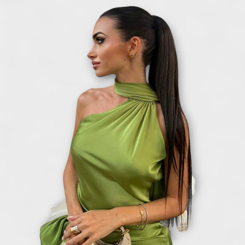 Snygg Off-Shoulder Halter Maxiklänning