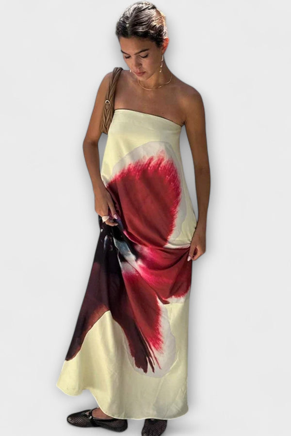 Snygg Off-Shoulder Ärmellös Maxiklänning