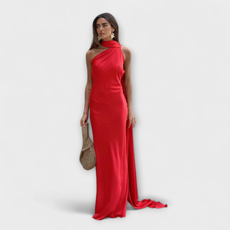 Snygg Off-Shoulder Halter Maxiklänning