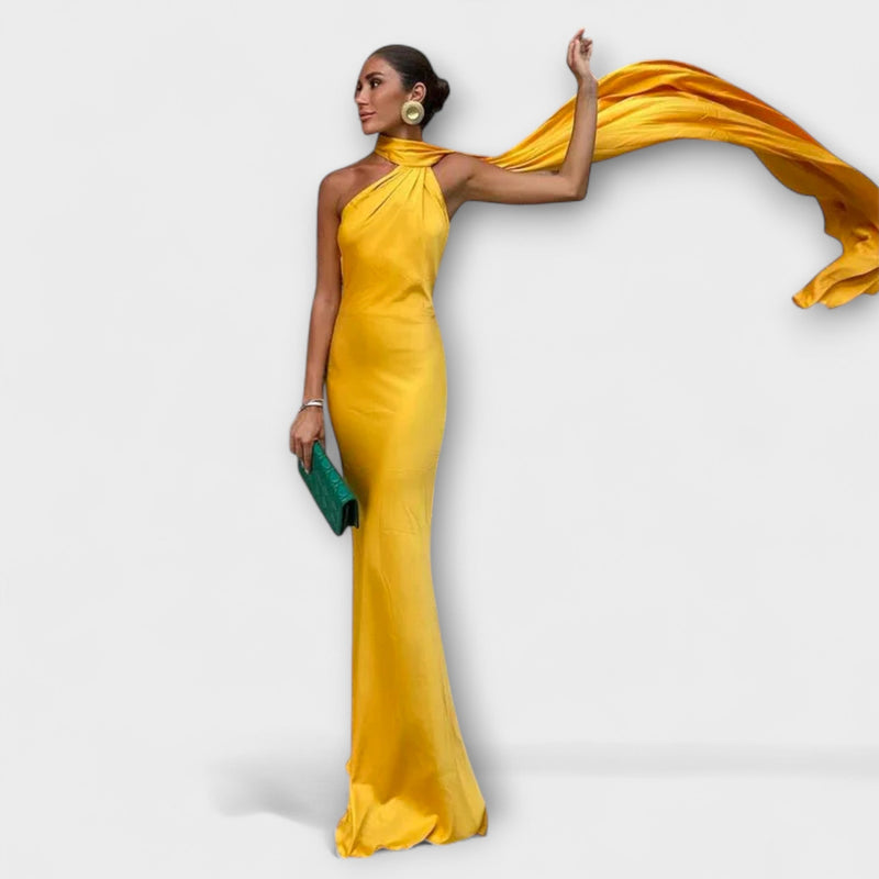 Snygg Off-Shoulder Halter Maxiklänning