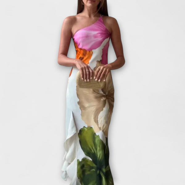 De Sapphire - Elegant Patchwork Maxi Klänning