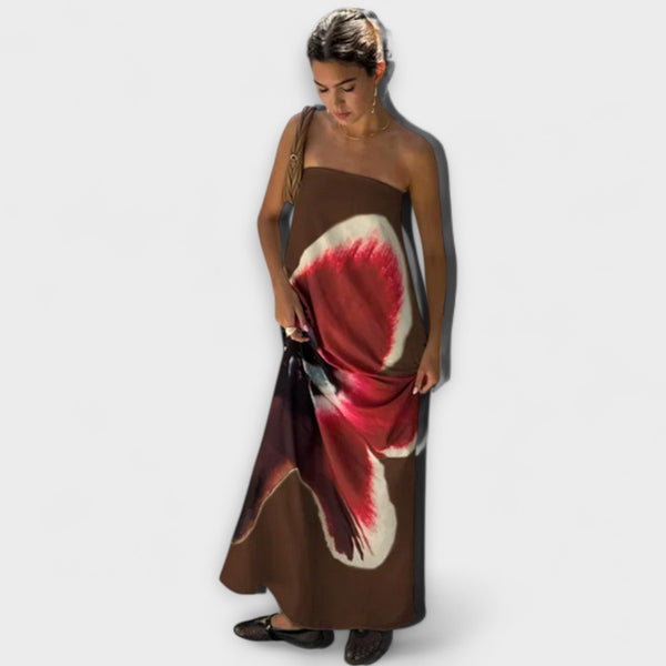 Snygg Off-Shoulder Ärmellös Maxiklänning