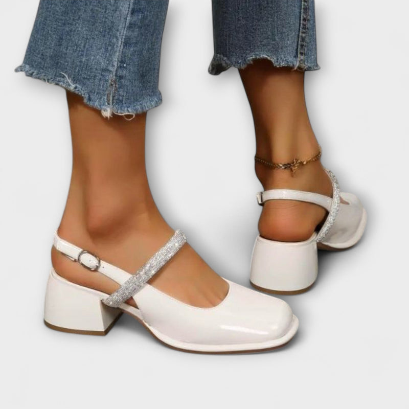 Celandra - Mary Janes med glittrande remmar och klack
