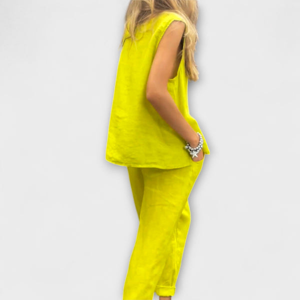 Jennifer - Avslappnad Bomull-Linne Outfit