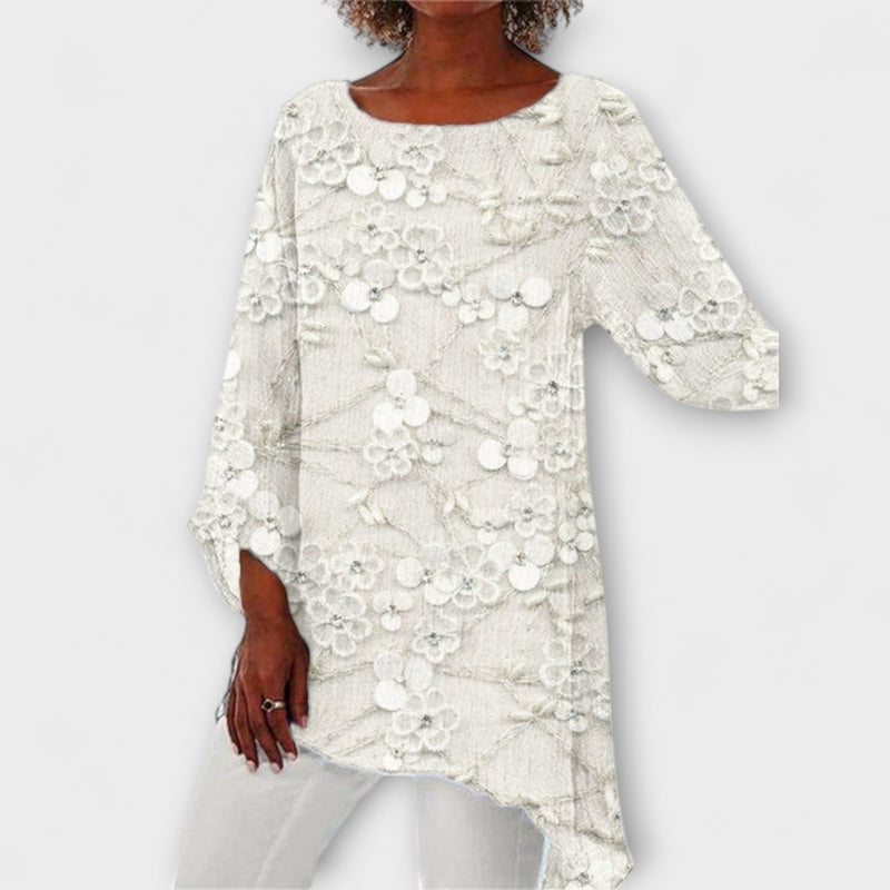 Harper - Blus med blommig kristalldesign