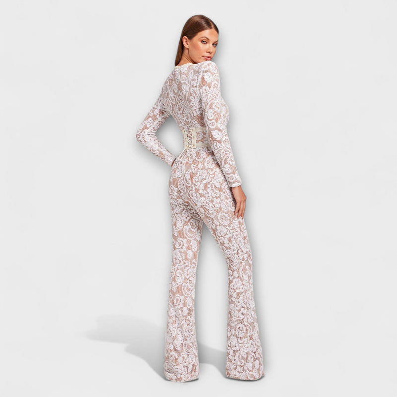 Theresia - Spets-Jumpsuit med Korsett