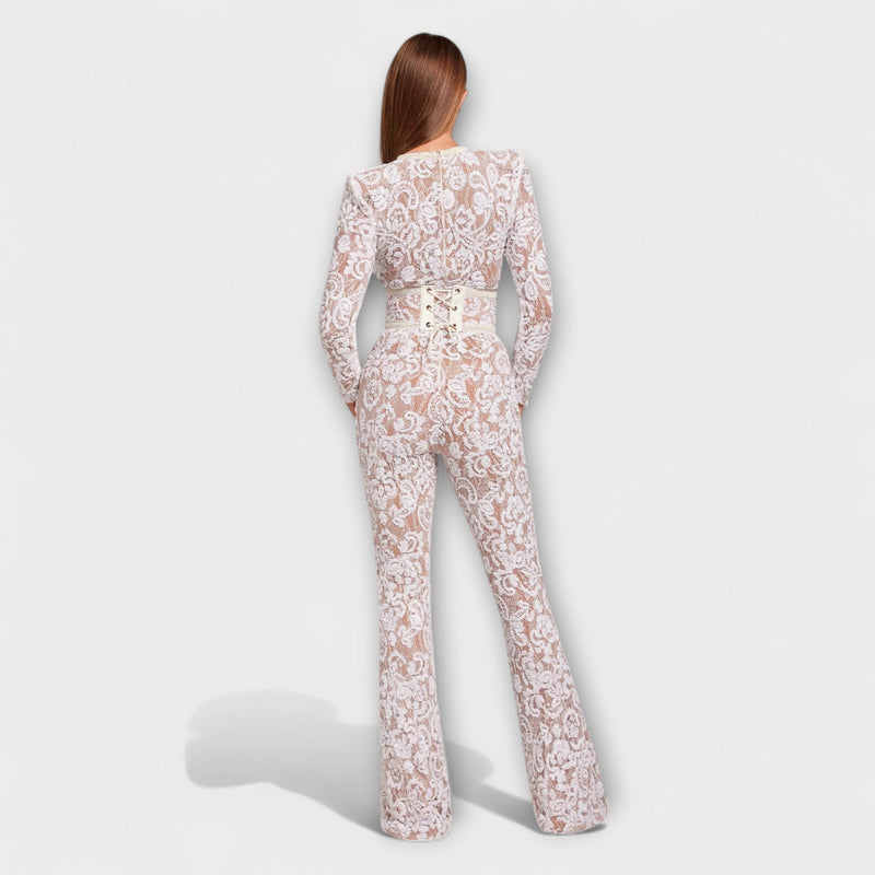 Theresia - Spets-Jumpsuit med Korsett