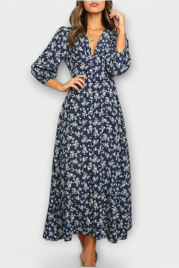 Blommönster Maxiklänning för Damer