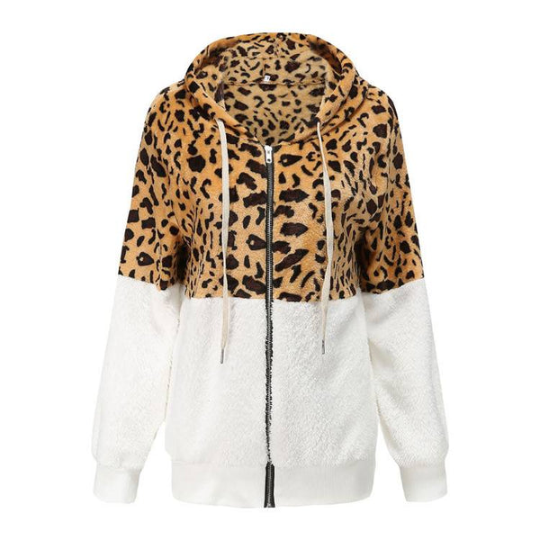 Lea - Fleecehuvtröja med leoparddesign