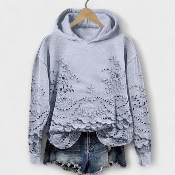 Grace – Vintage Hoodie med Blommönster