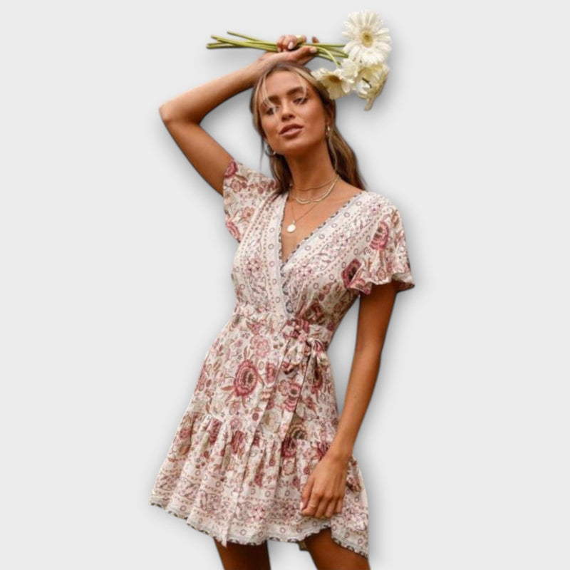 Amina - Korts Boho-klänning