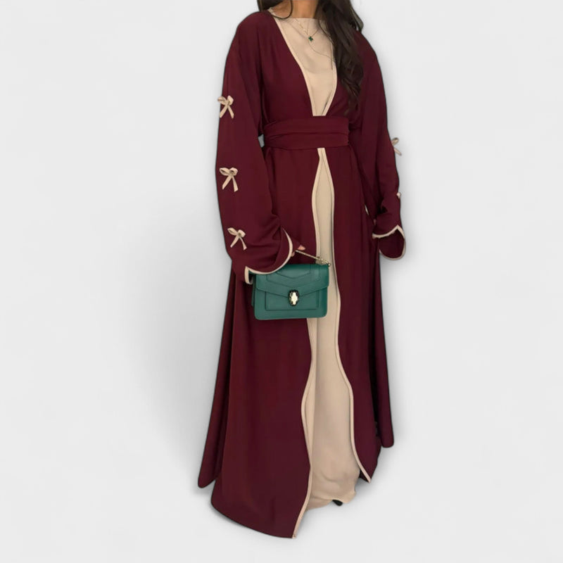 Jasmin - Snygg cardigan och klänning duo med rosettdekoration