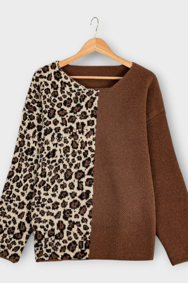 Marina - Avslappnad tröja med leoparddesign