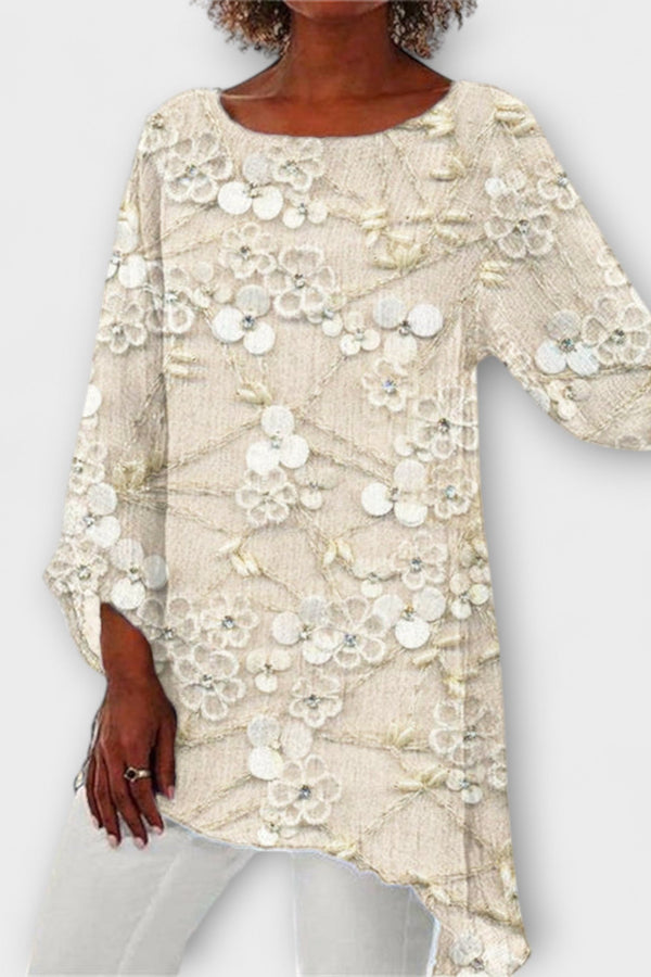 Harper - Blus med blommig kristalldesign