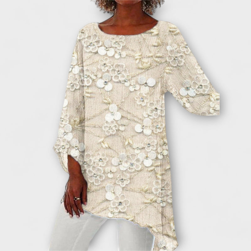 Harper - Blus med blommig kristalldesign