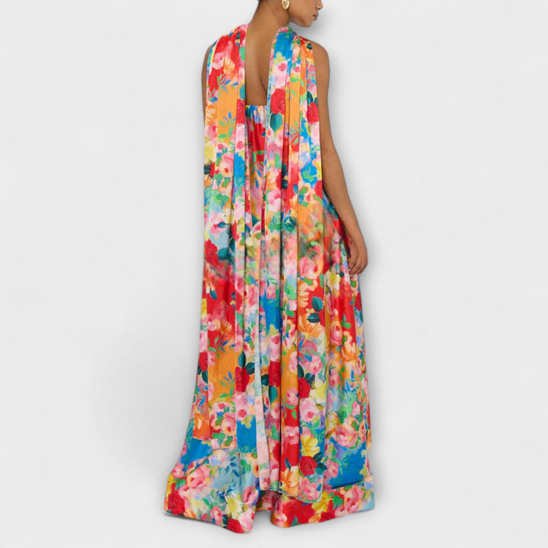 Harlow - Off-Shoulder Blommig Maxi-Klänning