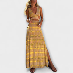 Ella - Eleanor Tie-Dye Cutout Schlitz Stretchklänning
