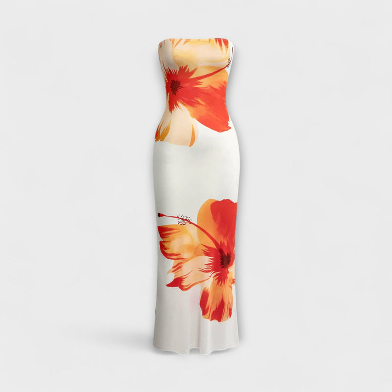 Snygg Off-Shoulder Ärmellös Maxiklänning