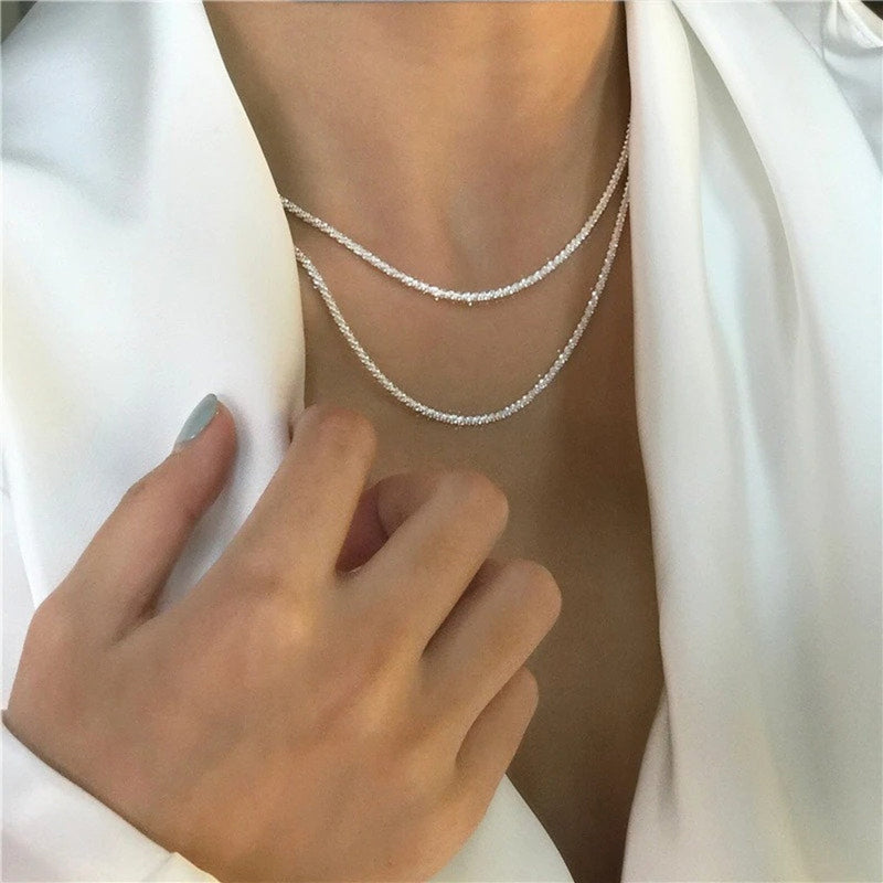 Stjärnljus-Halsband Silver-Set