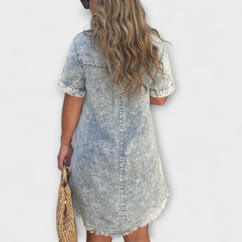Vera - Avslappnad Denim Klänning