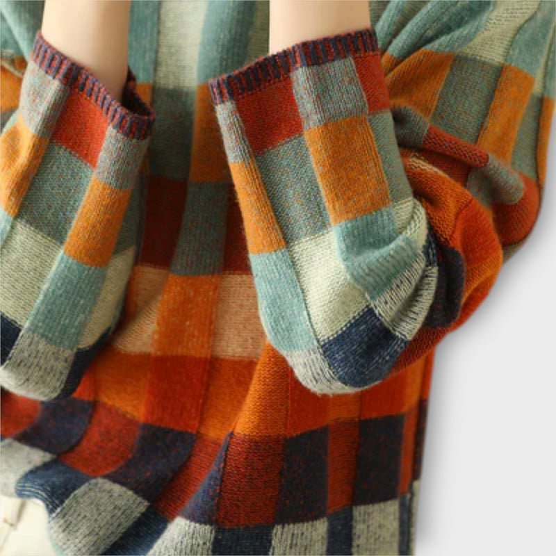Erika - Patchwork Rullekrage Tröja