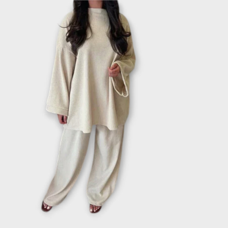 Ingrid - Set i Överstorlek - Ribbad Stil