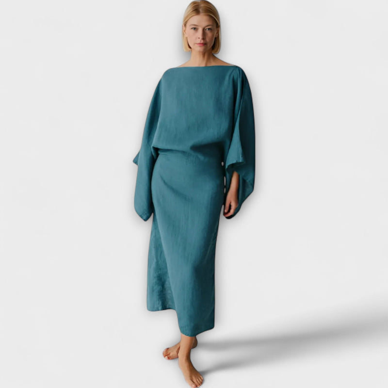 Dana - Kimono Klänning i Linne och Bomull