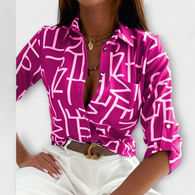 Blus med klassisk krage