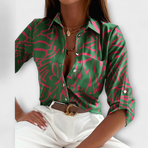 Blus med klassisk krage