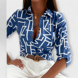 Blus med klassisk krage