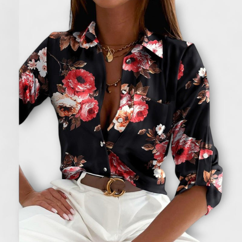 Blus med klassisk krage