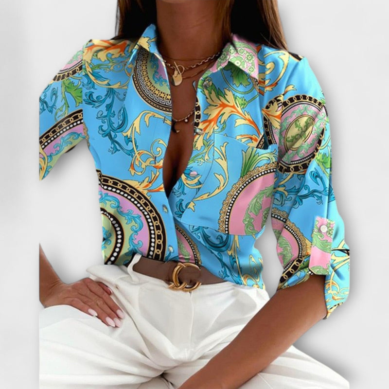 Blus med klassisk krage